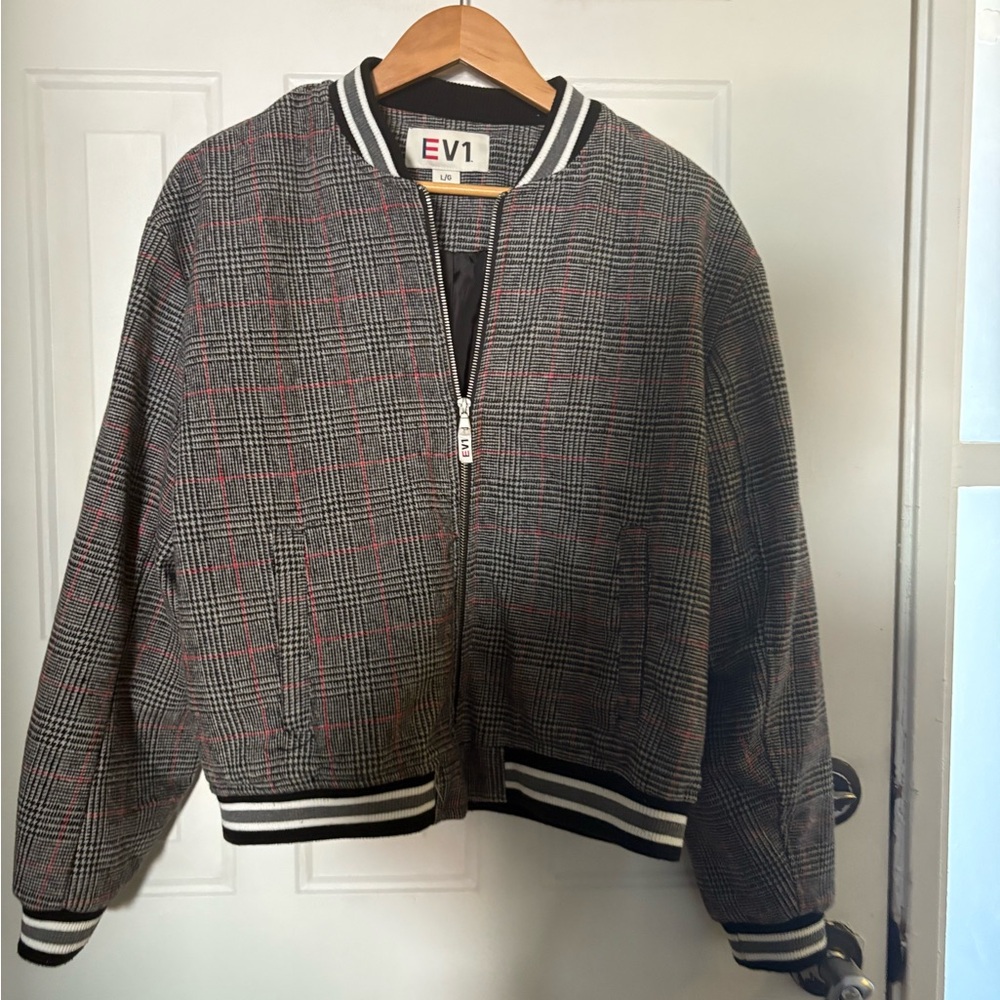 EV1 Women's Black and Gray Bomber Jacket